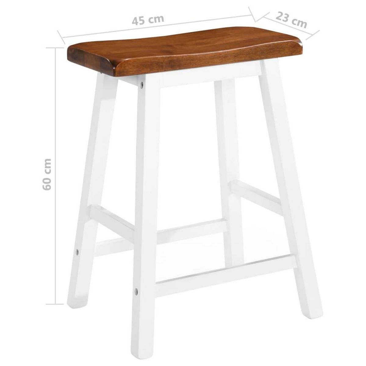 VIDAXL Tabourets de bar lot de 2 bois massif