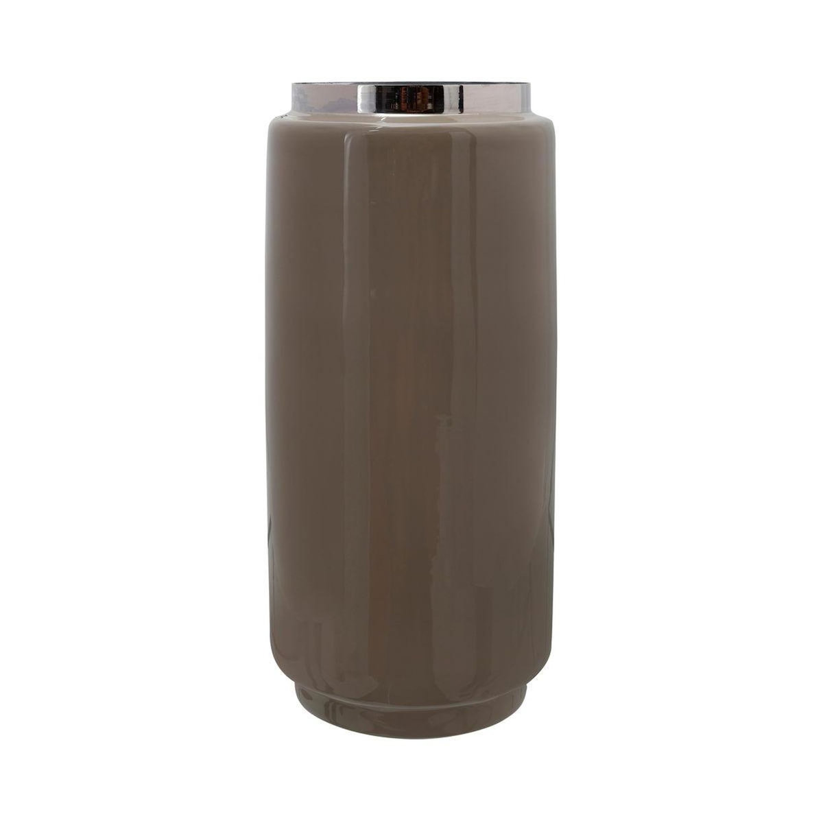 Paris Prix Vase Déco Rond  Uniqa  30cm Taupe & Argent