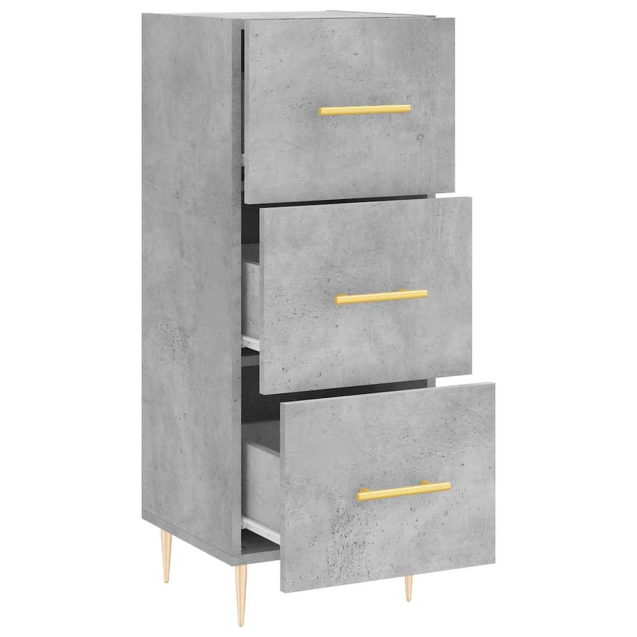 Voir la diapositive 5 : VIDAXL Buffet Gris beton 34,5x34x90 cm Bois d'ingenierie