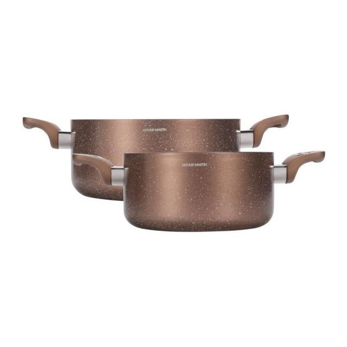 Arthur Martin Set de marmites - ARTHUR MARTIN - AM9820 - 20-24 cm avec couvercle en verre - Aluminium - Tous feux dont induction