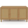 Voir la diapositive 3 : ID MARKET Buffet bas vintage 113 cm HANAE 3 portes effet naturel cannage