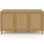 Voir la diapositive 3 : ID MARKET Buffet bas vintage 113 cm HANAE 3 portes effet naturel cannage