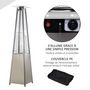 Voir la diapositive 6 : OUTSUNNY Outsunny Parasol chauffant pyramide 10,5 kW - chauffage d'extérieur gaz - chauffage de terrasse - double sécurité - puissance réglable - roulettes, housse incluse - acier inox. gris métal