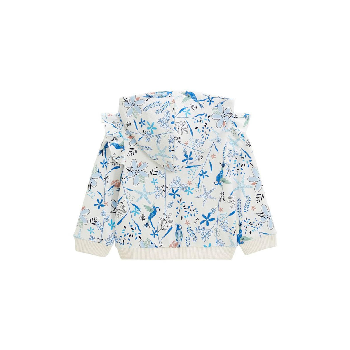 Petit Béguin Sweat à capuche zippé bébé Océan d'amour