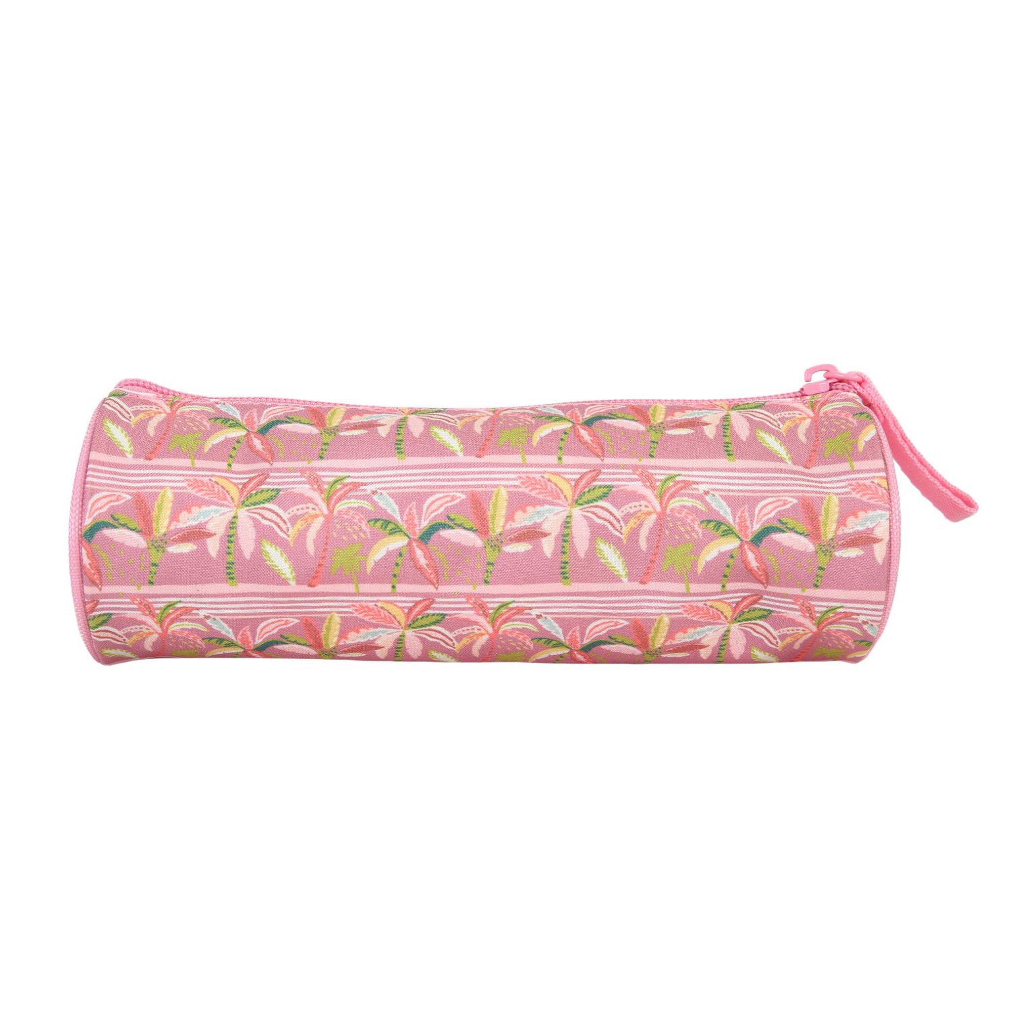 Voir la diapositive 4 : Bagtrotter Offshore - Trousse ronde rose palmiers - Bagtrotter