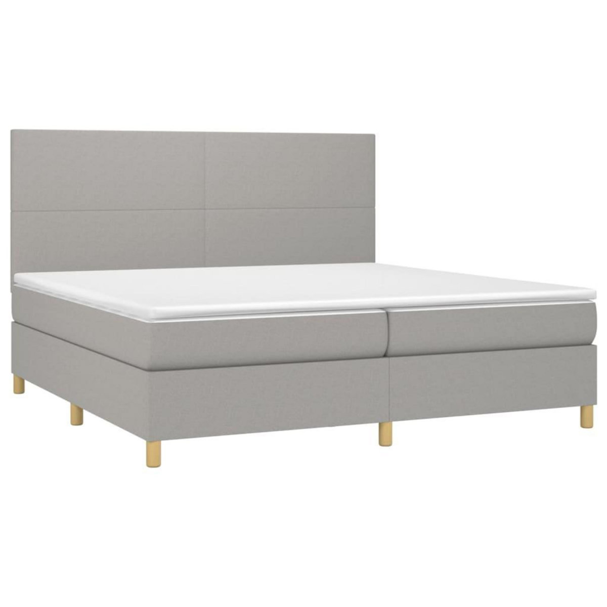 VIDAXL Sommier a lattes de lit et matelas et LED Gris clair 200x200 cm