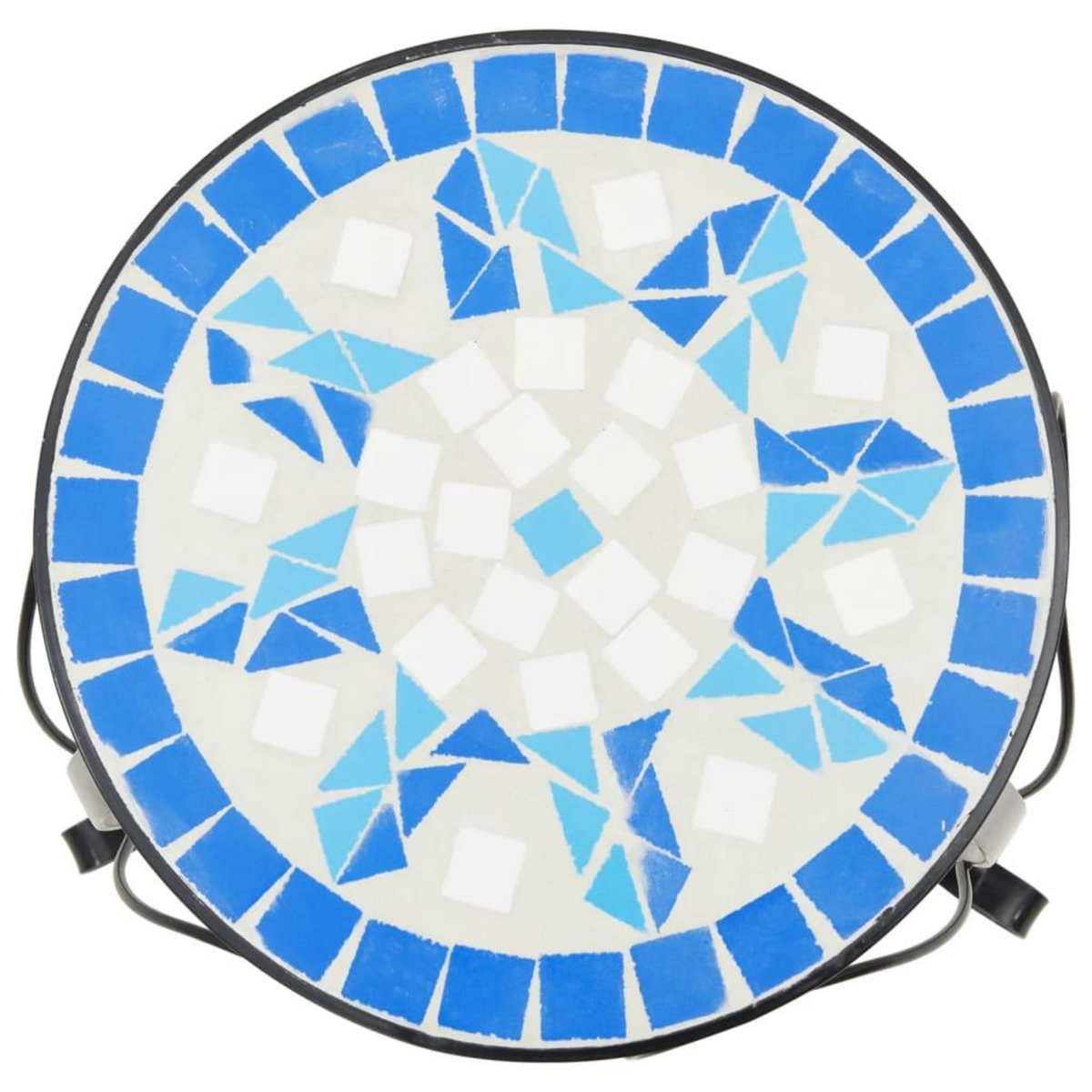 VIDAXL Supports pour plantes 3 pcs bleu et blanc ceramique