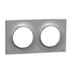 Schneider Electric Plaque ODACE Styl aluminium 2 postes horizontal vertical entraxe 71mm SCHNEIDER ELECTRIC S520704E