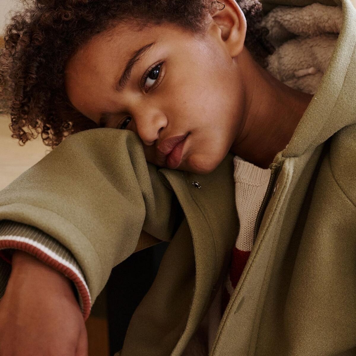 Petit Béguin Manteau enfant doublé sherpa avec capuche Gustin