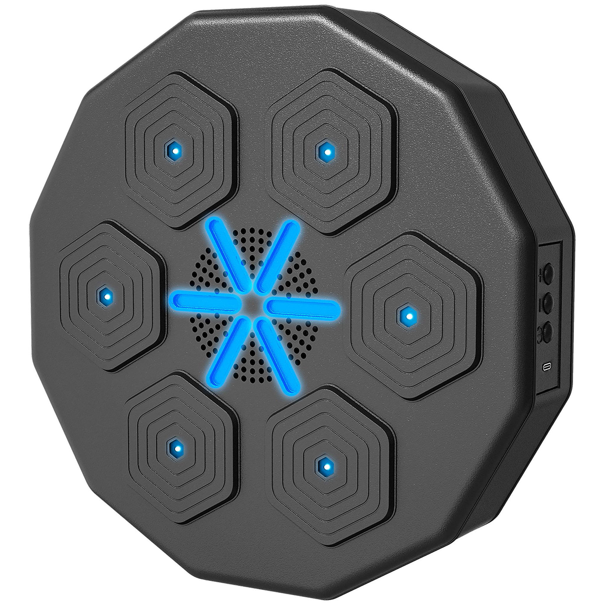 HOMCOM Machine de boxe musicale murale avec lumières - connexion bluetooth, charge usb - noir
