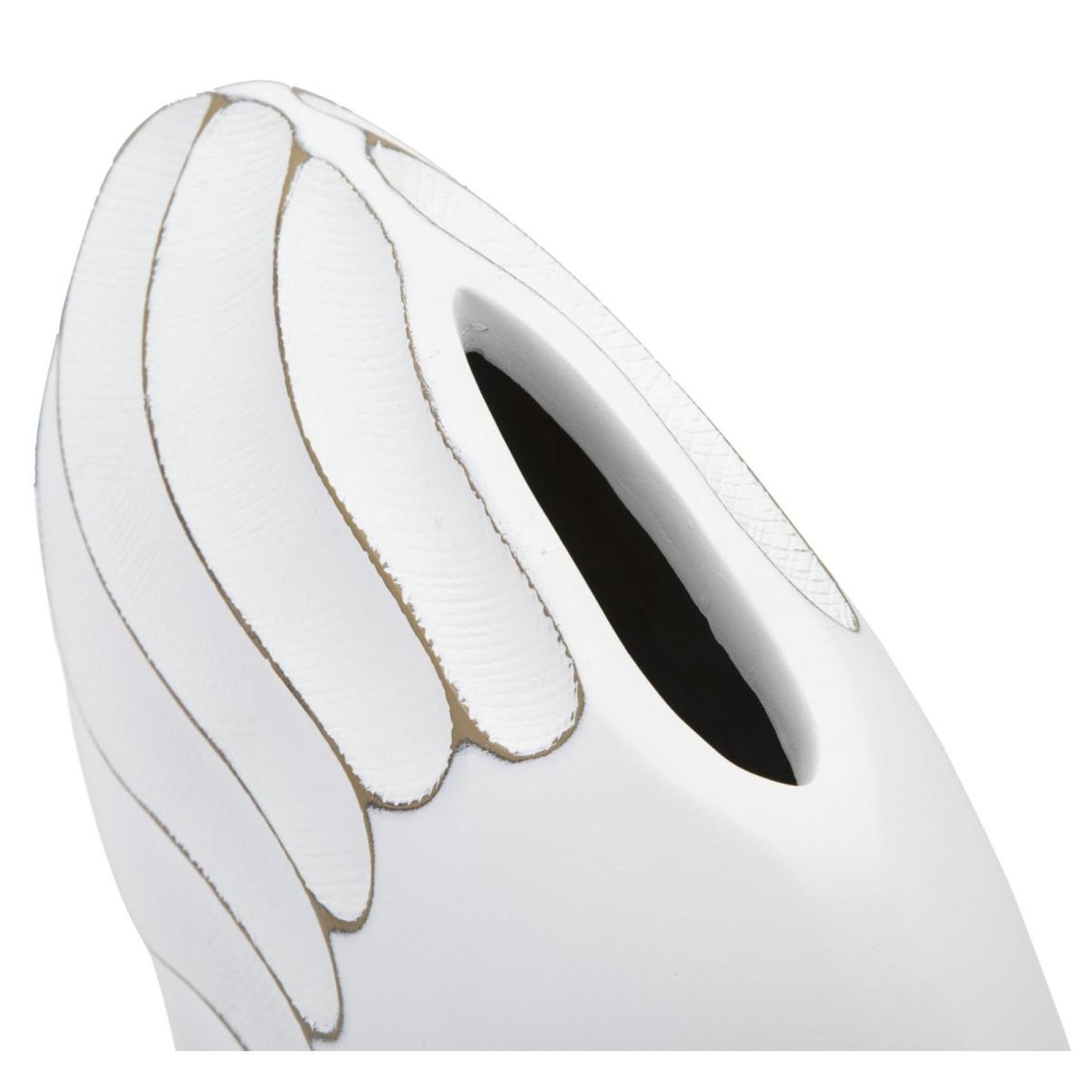 Voir la diapositive 5 : Paris Prix Vase design en relief  lines  34cm blanc