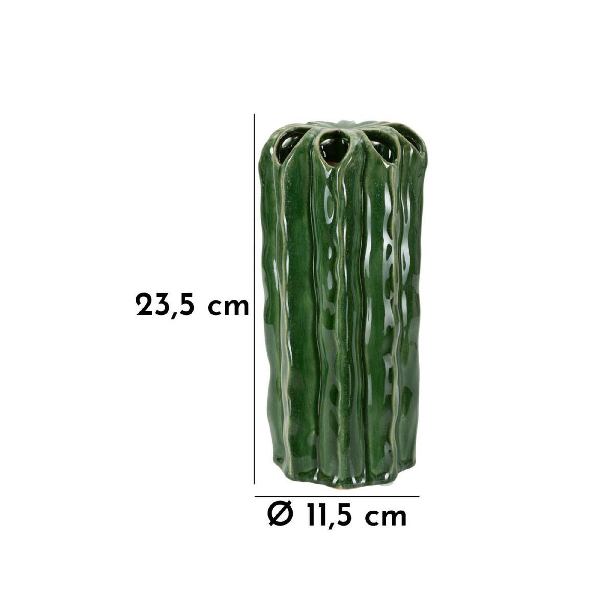 Voir la diapositive 5 : Paris Prix Vase en céramique  cactus  23cm vert