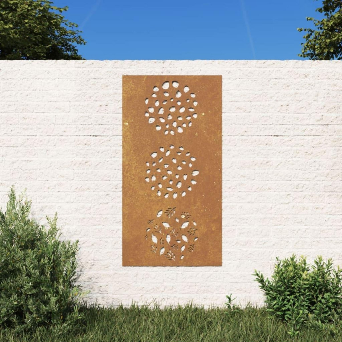 VIDAXL Decoration murale jardin 105x55 cm acier corten design feuille