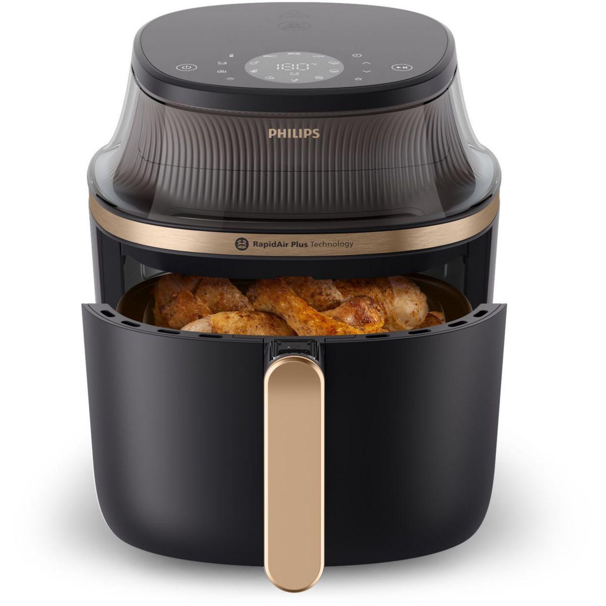 Philips Airfryer NA342/00 Friteuse sans huile avec fenêtre de cuisson Noir/Doré, Série 3000 7.2L
