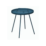 Proloisirs Table Basse de jardin Flower, ronde, 4 pieds, poignée - bleu 44 x 51 cm