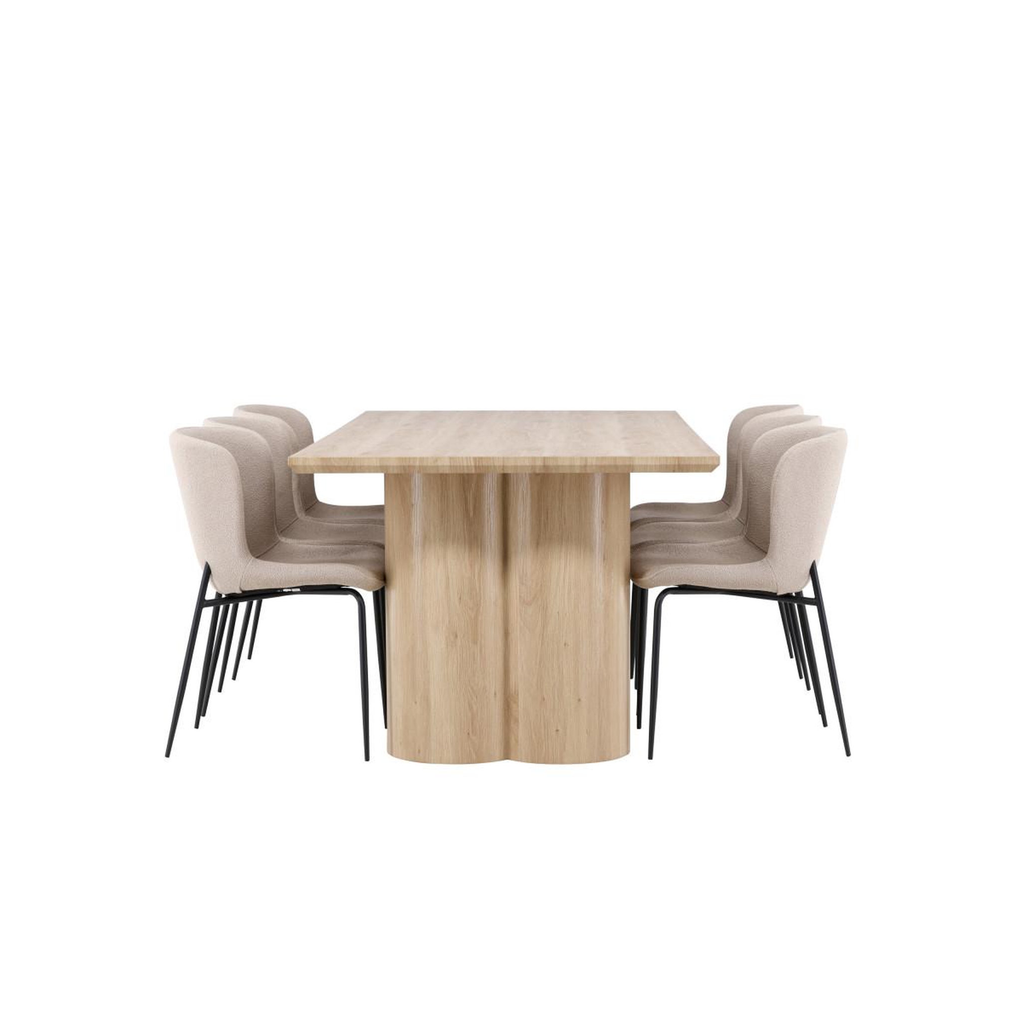 Voir la diapositive 2 : Paris Prix Ensemble table à manger & 6 chaises  olivia & modesto  210cm naturel & beige