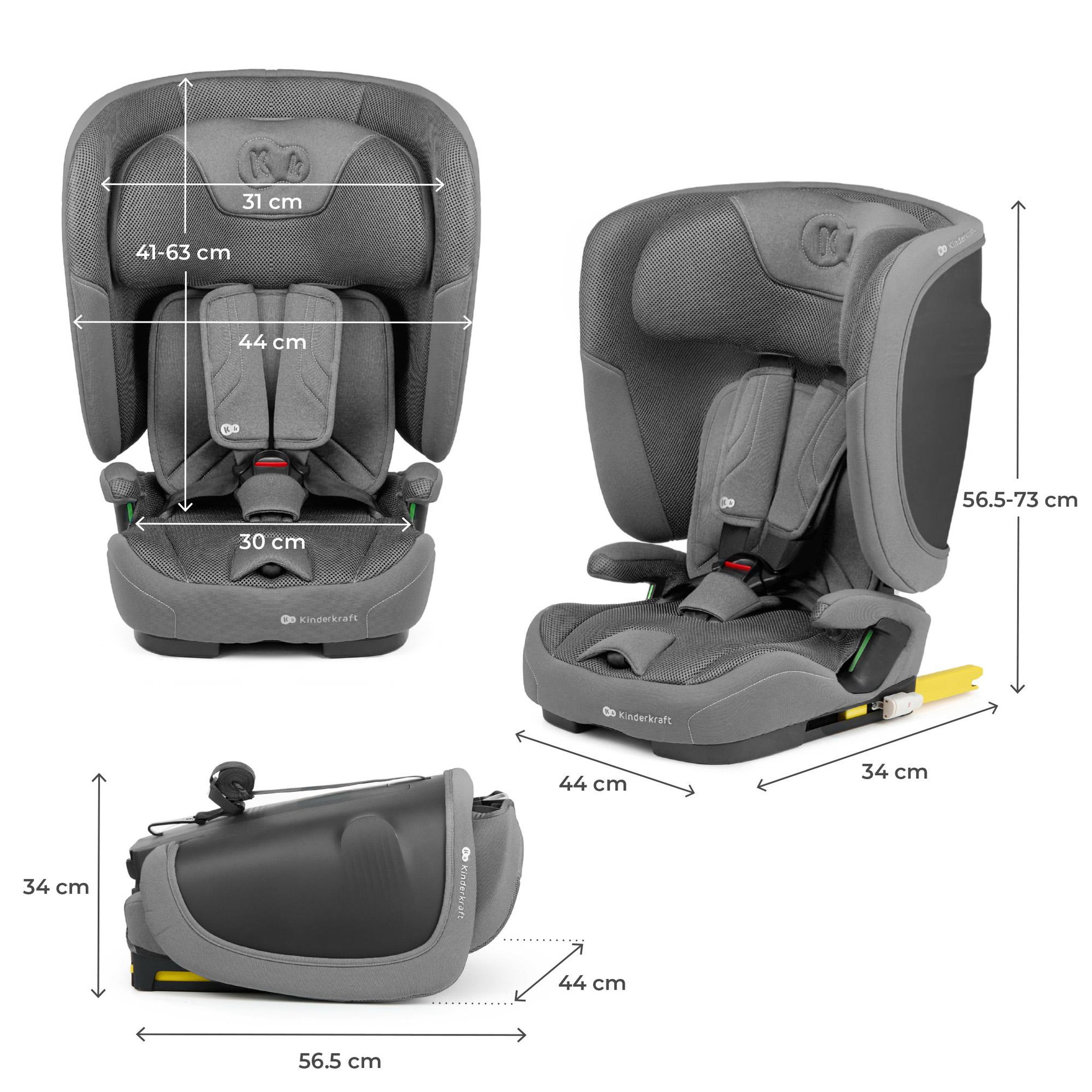 Voir la diapositive 6 : KINDERKRAFT Siege auto fix2go i size 76 150cm pratique confort