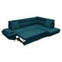 Voir la diapositive 5 : Canapé d'angle droit convertible 5 places tissu pieds bois clair MARIUS 
