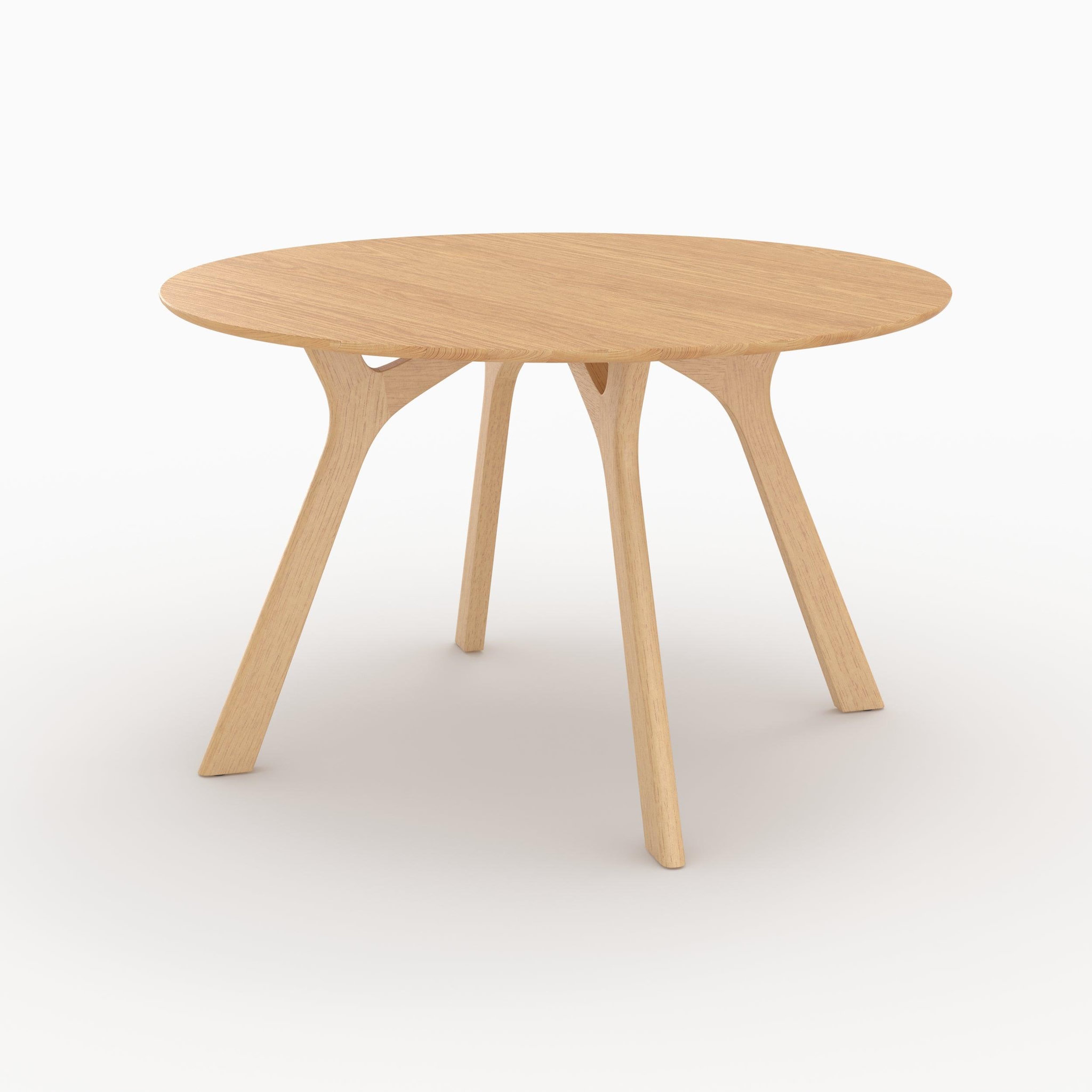 MAISON PAVANE Table ronde 4 personnes en bois d'hévéa massif et placage d120 cm-izzi