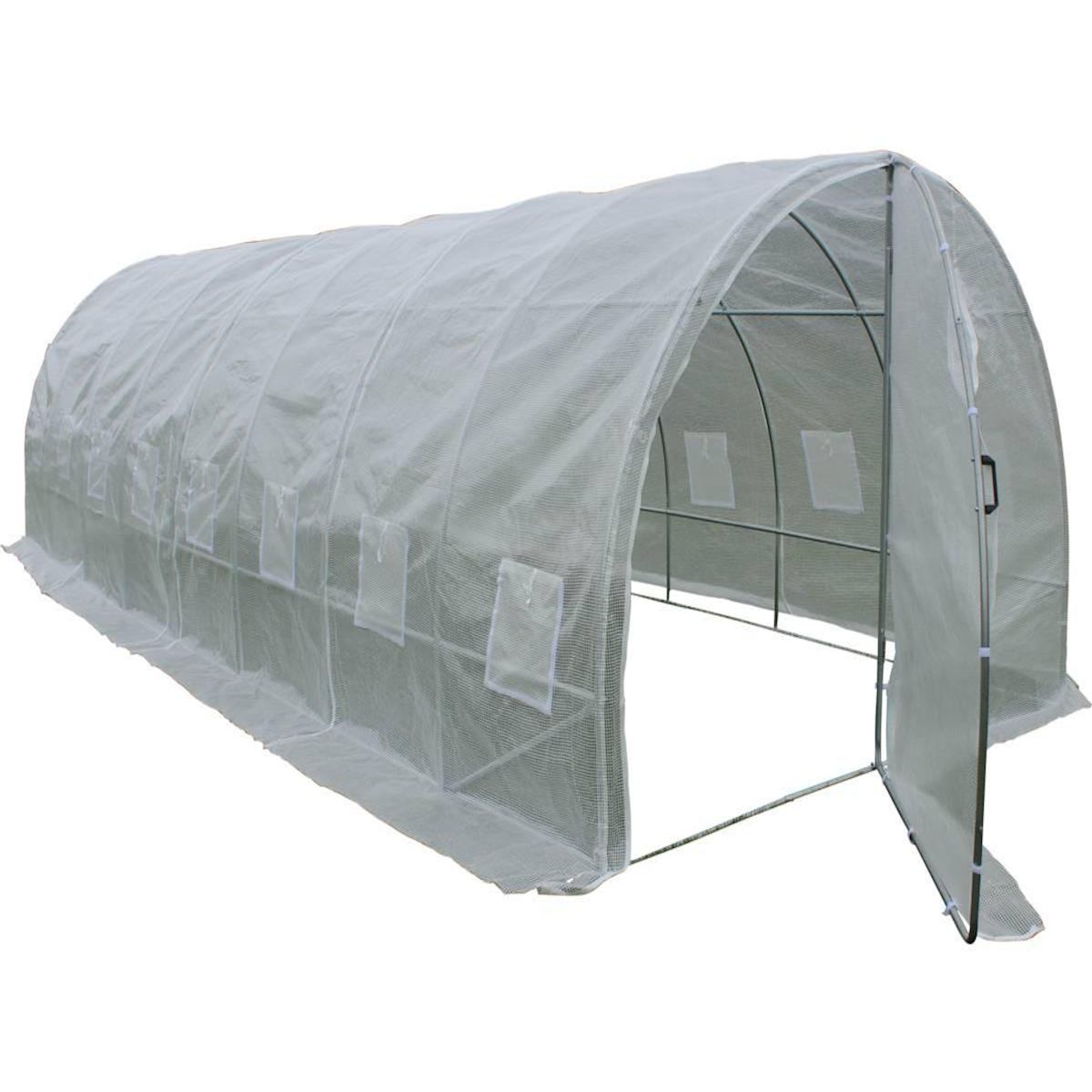 Habitat et Jardin Serre tunnel de jardin avec porte  Mimosa  - 180 g/m² - 24 m² - 8 x 3 x 2 m