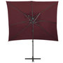Voir la diapositive 2 : VIDAXL Parasol de jardin en porte-a-faux a double toit rouge bordeaux