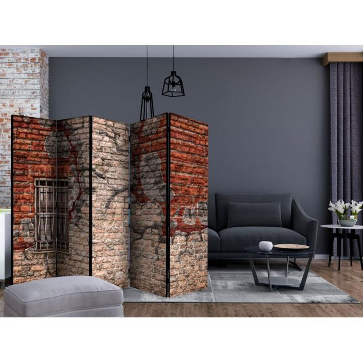 Paris Prix Paravent 5 Volets  Break the Wall  172x225cm