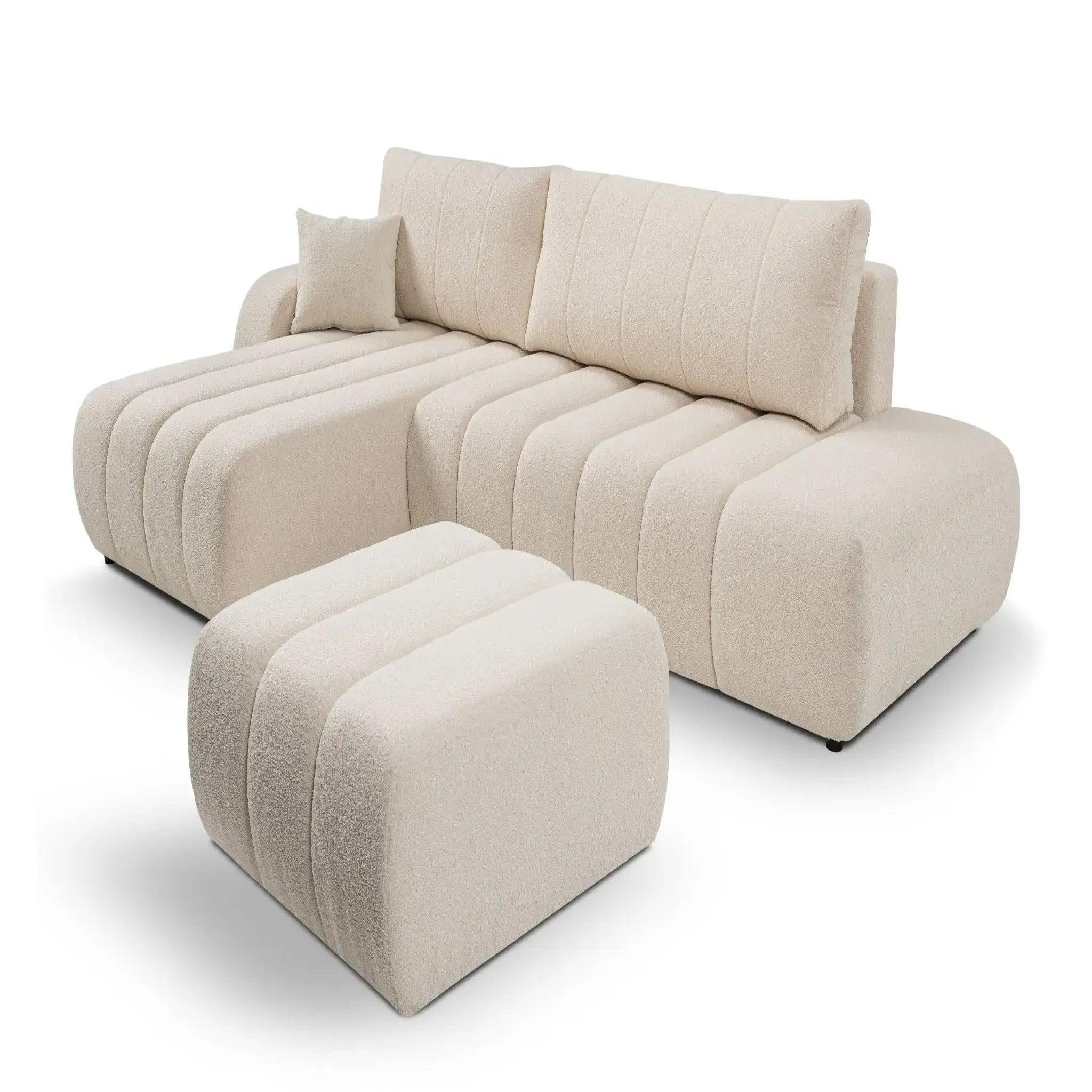 Voir la diapositive 6 : CASANOVA PARIS Celeste - pouf tissu bouclette