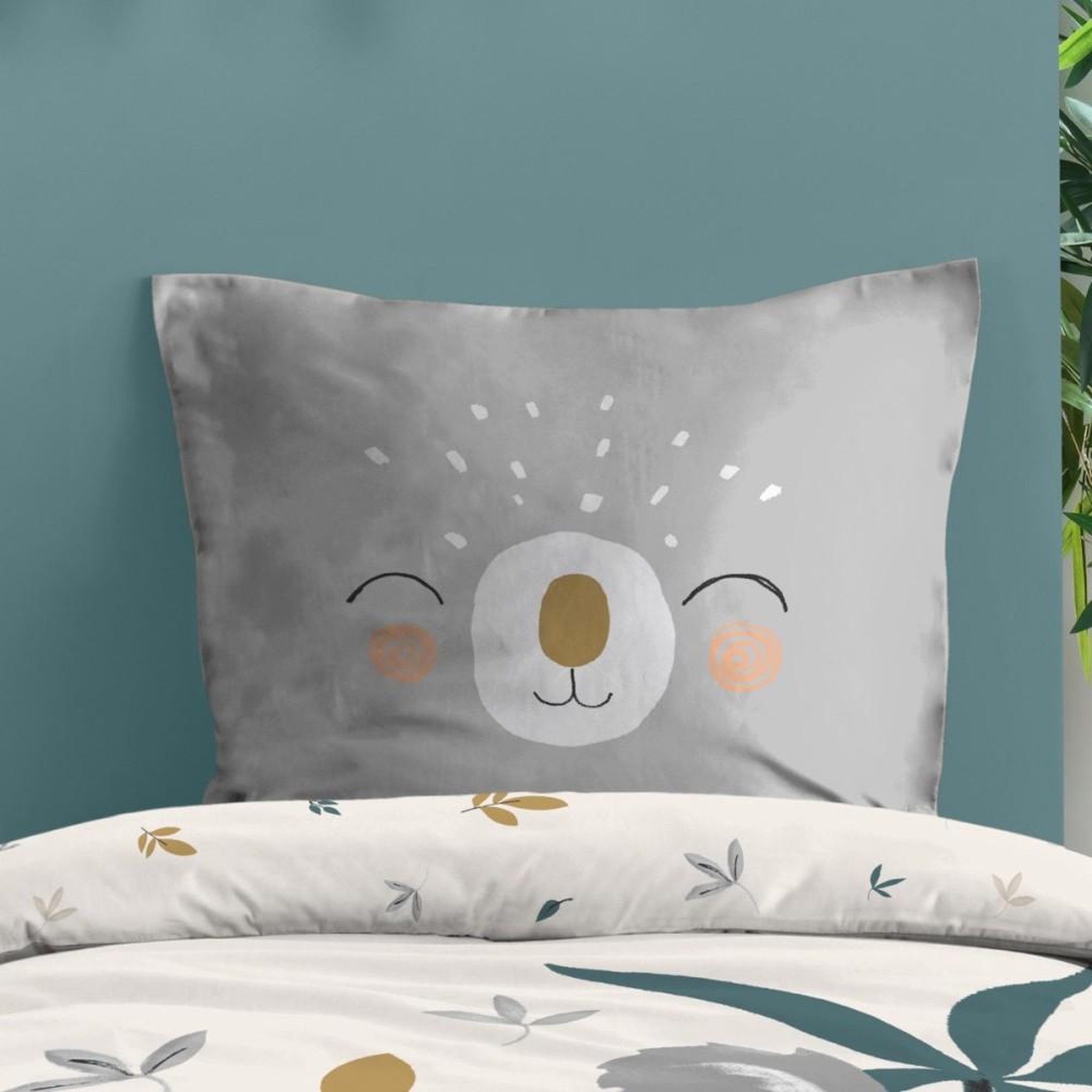 Voir la diapositive 2 : STOF Housse de couette 140x200 + 1 taie coton 57 fils