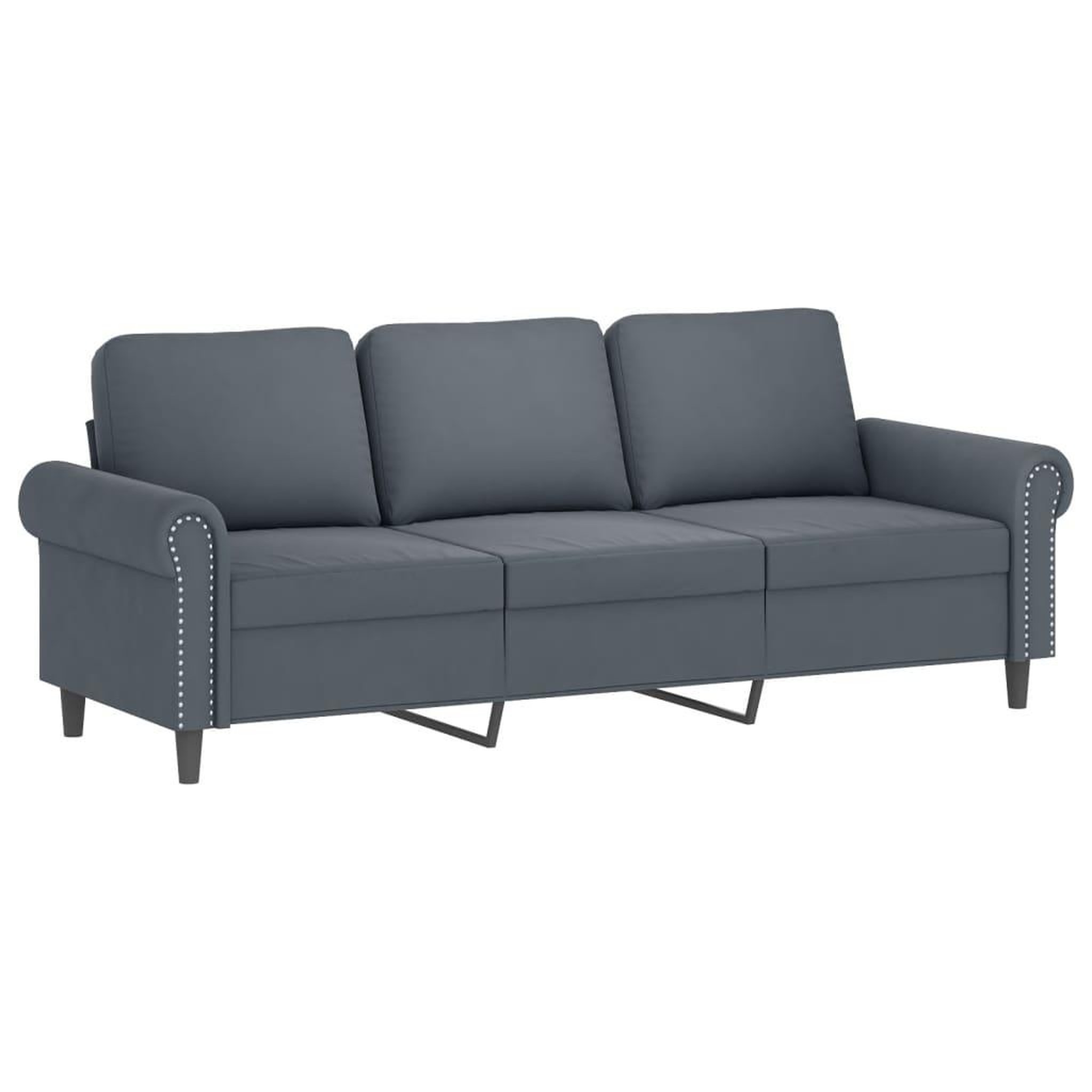 Voir la diapositive 5 : VIDAXL Ensemble de canapes 4 pcs avec coussins Gris fonce Velours