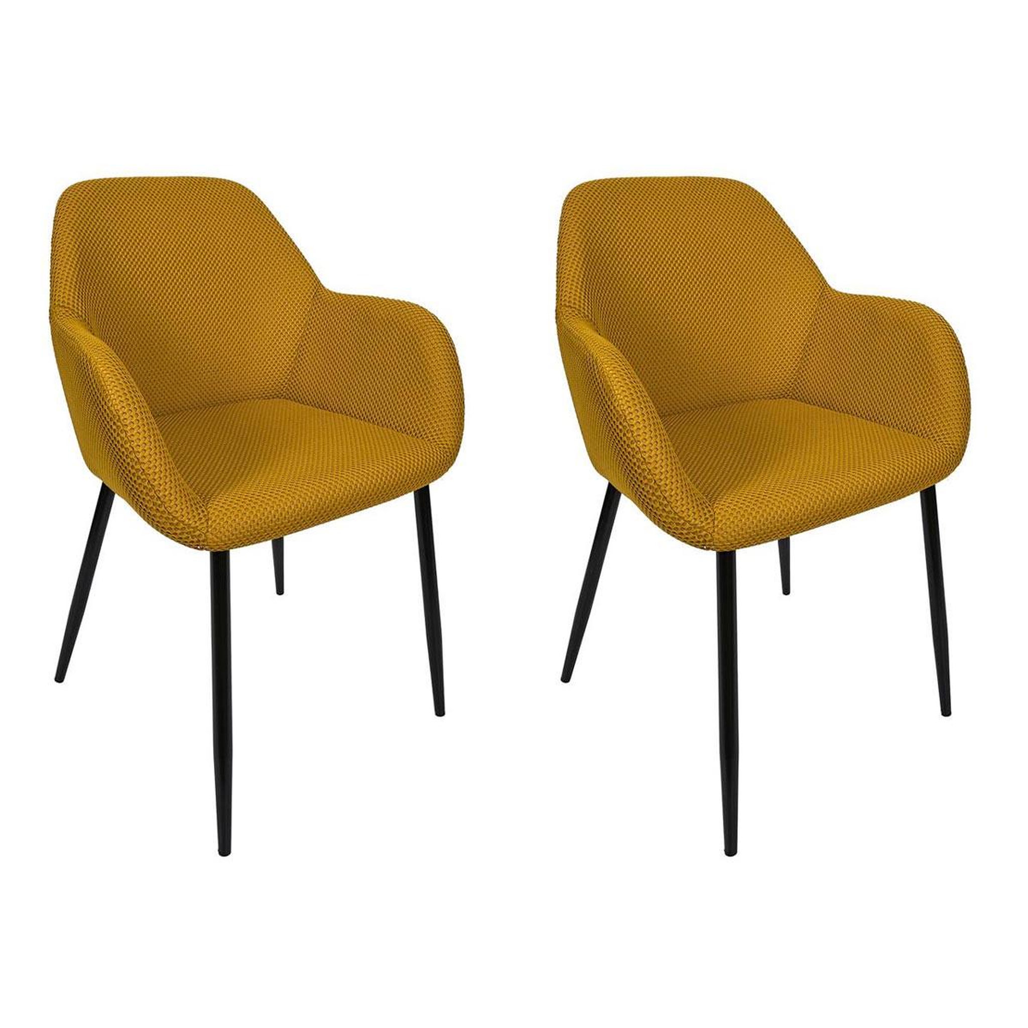 The Home Deco Factory Lot de 2 chaises fauteuil  atome  85cm jaune