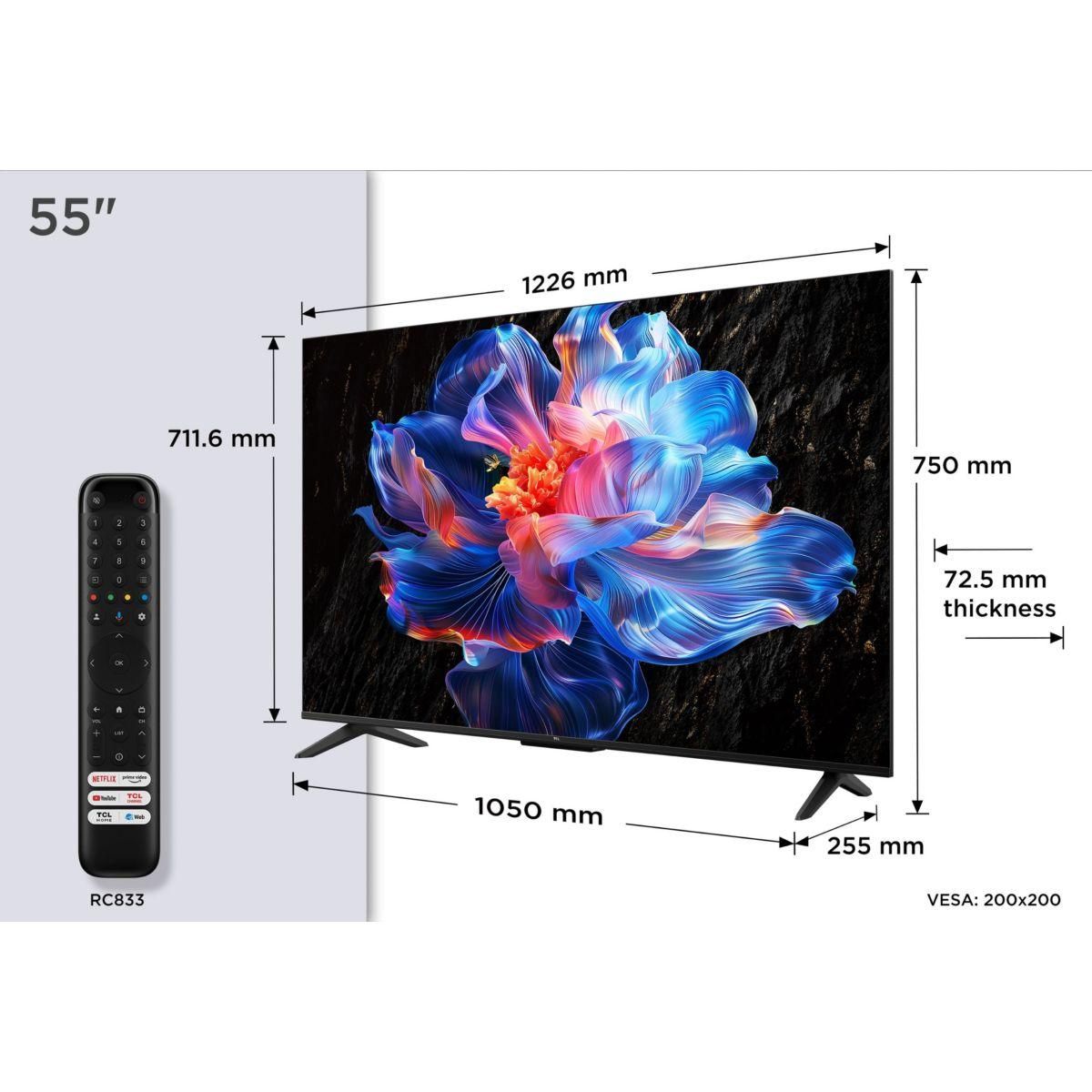 TCL TV LED 55P69K 2025-55 pouces (139cm)