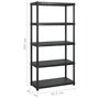 Voir la diapositive 6 : VIDAXL Etagere de rangement a 5 niveaux Noir 366x45,7x185 cm Plastique