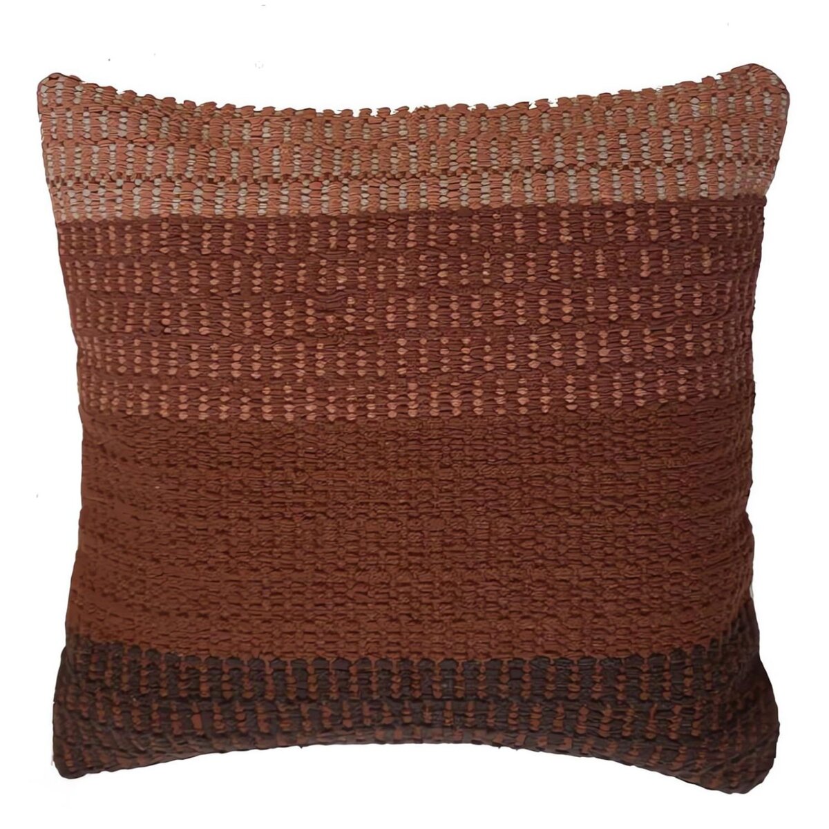SOLEIL D'OCRE Coussin en coton 45x45 cm MACRAME brique, par Soleil d'Ocre
