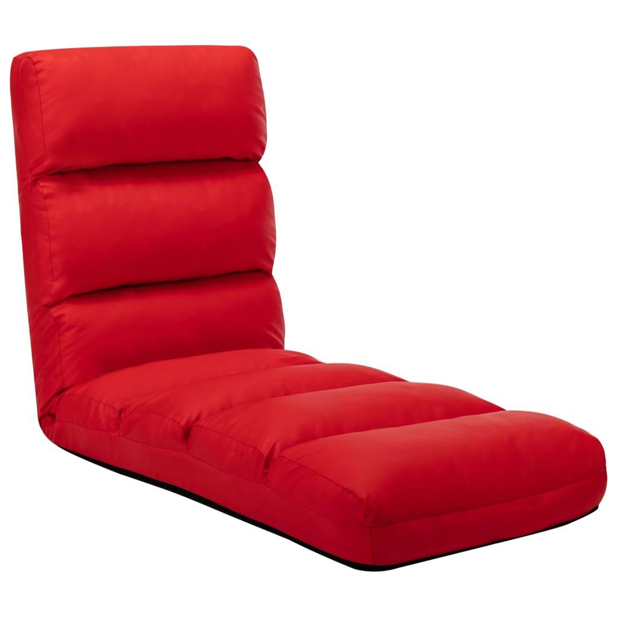 Voir la diapositive 1 : VIDAXL Chaise pliable de sol Rouge Similicuir