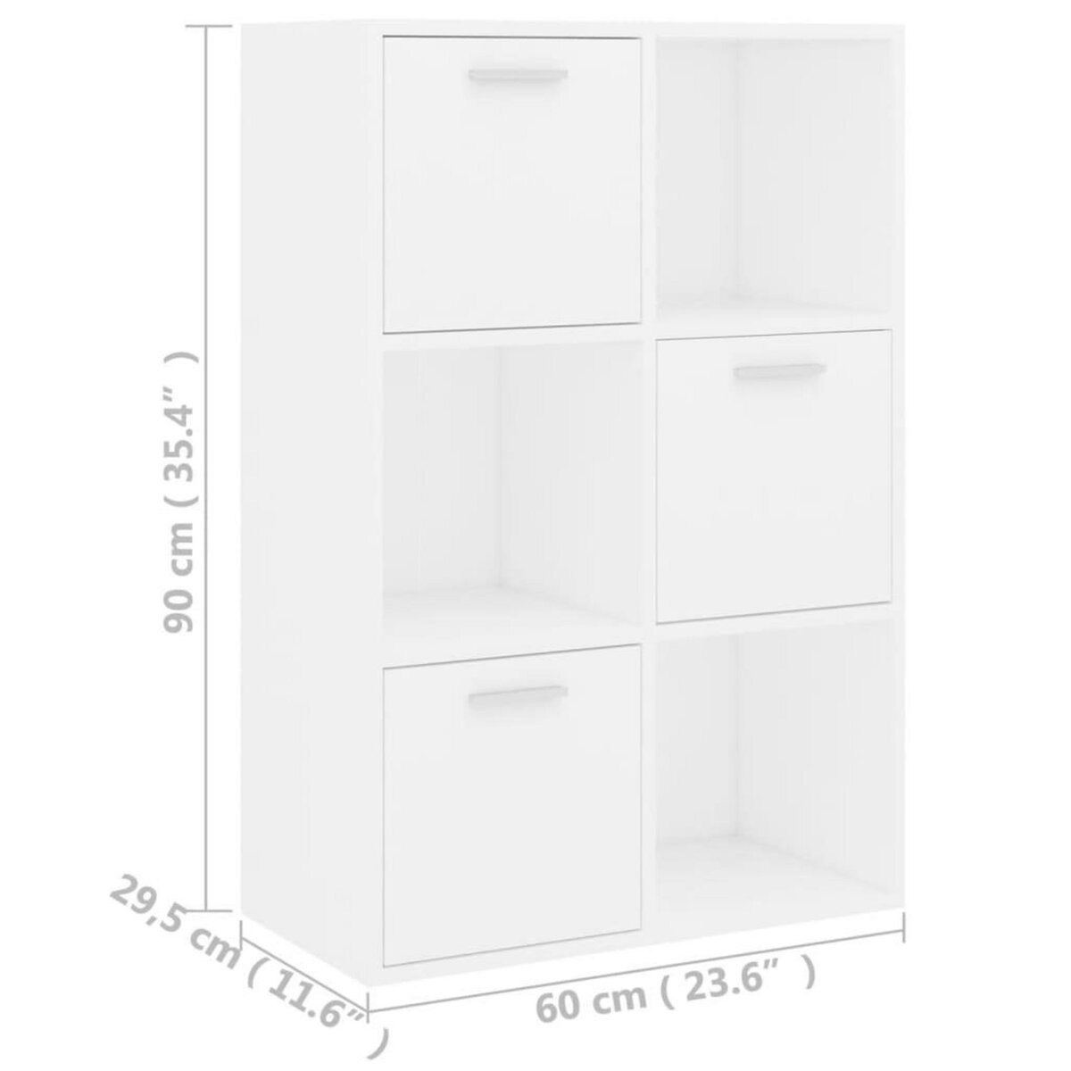 VIDAXL Armoire de rangement Blanc 60x29,5x90 cm Bois d'ingenierie
