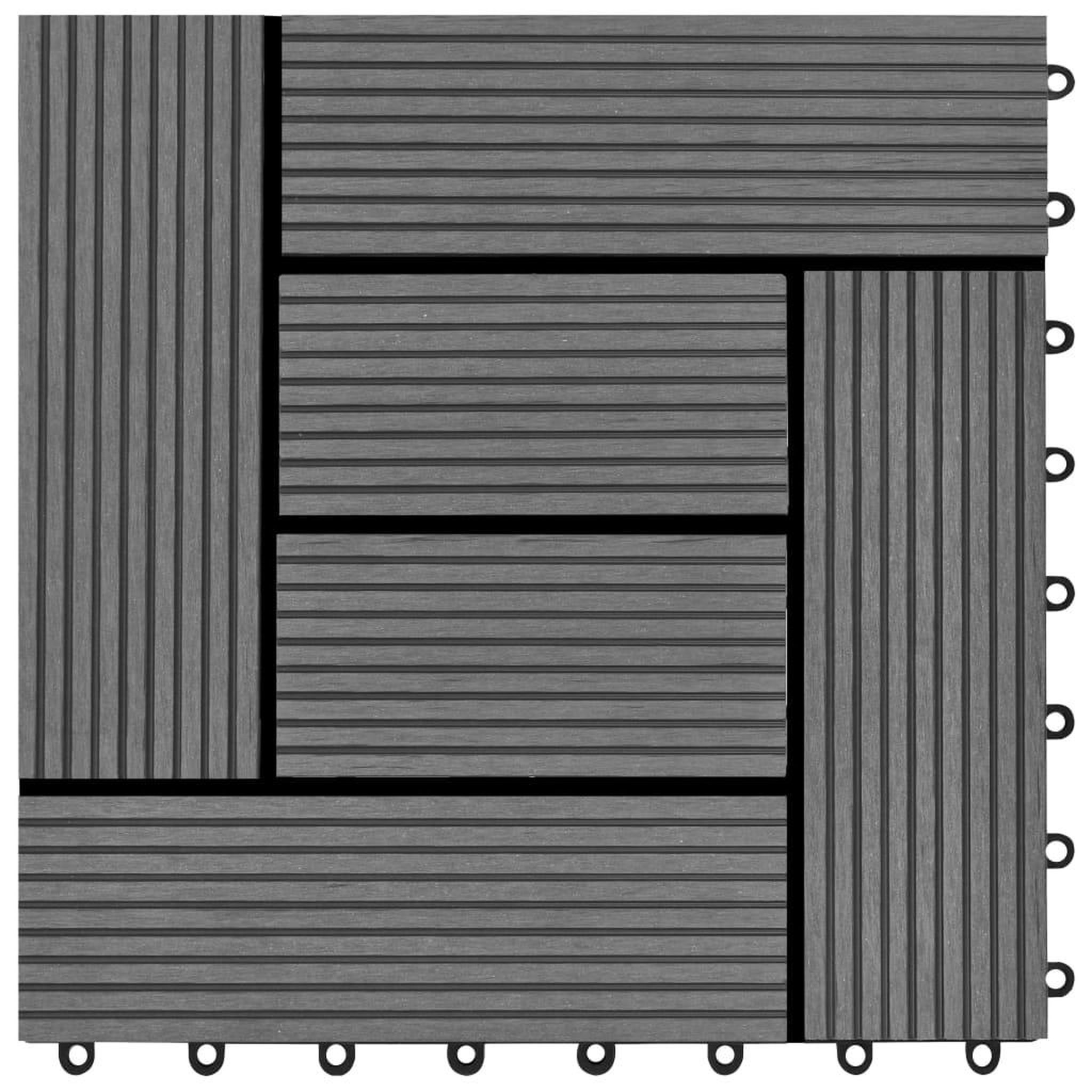 Voir la diapositive 4 : VIDAXL Carreaux de terrasse 22 pcs 30 x 30 cm 2 m^2 WPC Gris
