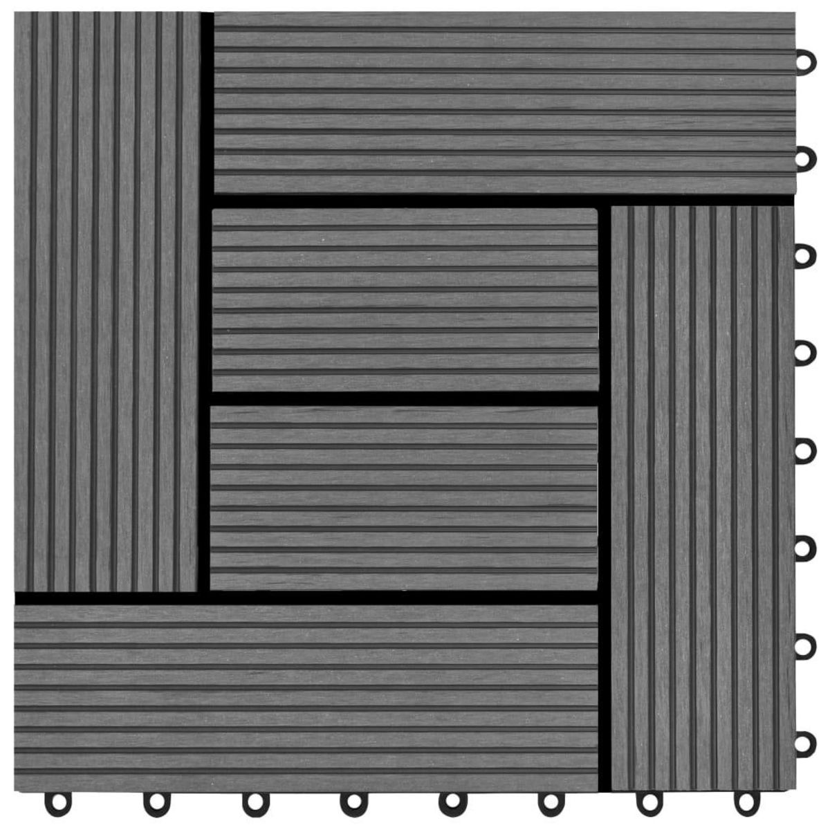 VIDAXL Carreaux de terrasse 22 pcs 30 x 30 cm 2 m^2 WPC Gris