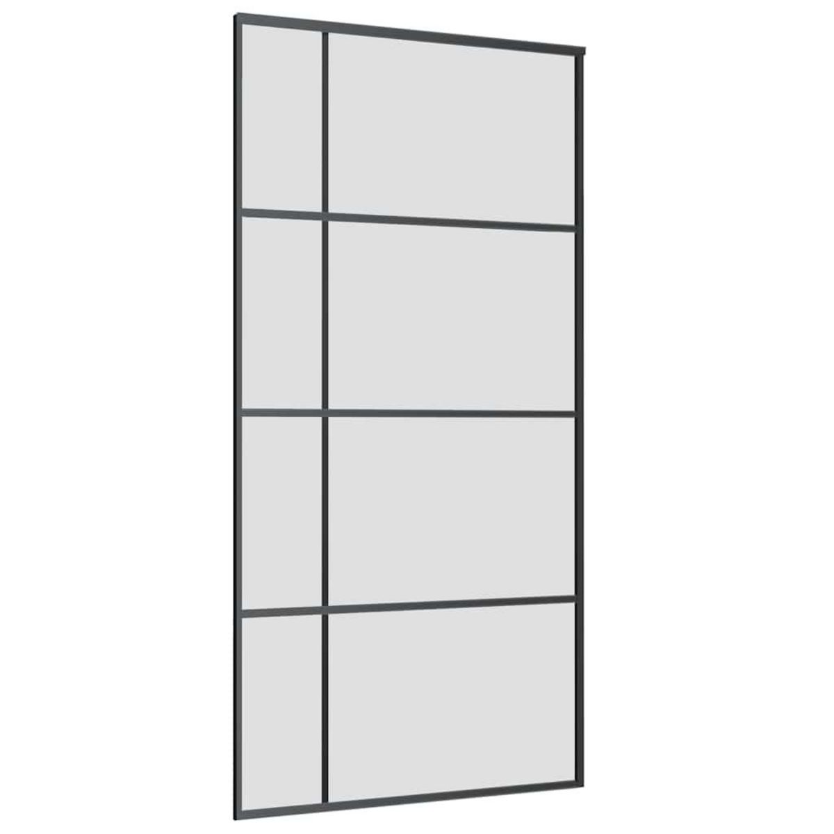 VIDAXL Porte coulissante kit de quincaillerie noir 102,5x205 cm