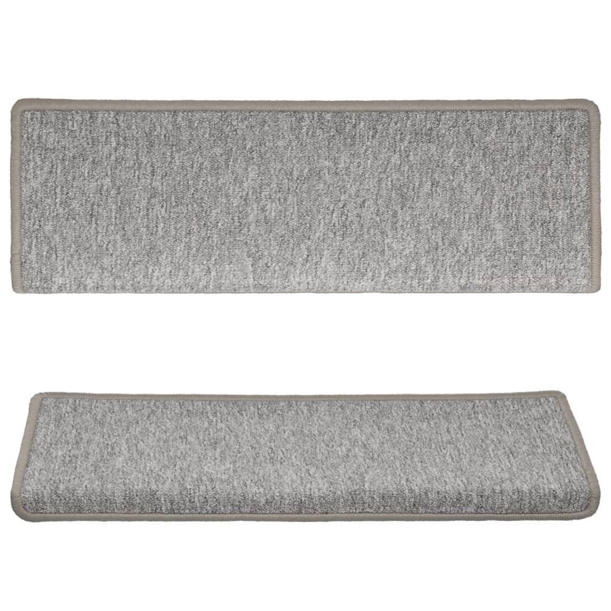 VIDAXL Tapis d'escalier 15 pcs 65x21x4 cm Gris clair