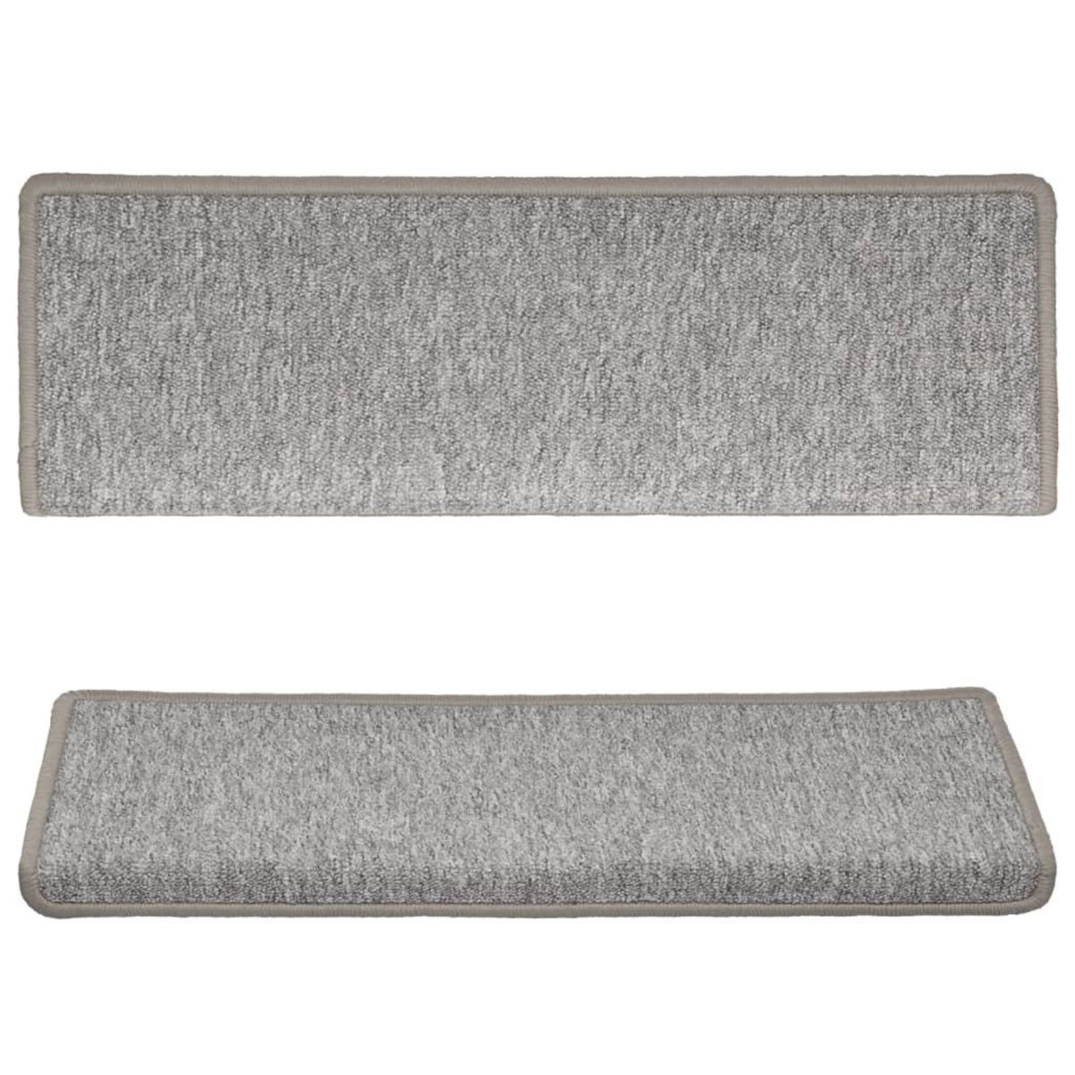 VIDAXL Tapis d'escalier 15 pcs 65x21x4 cm Gris clair