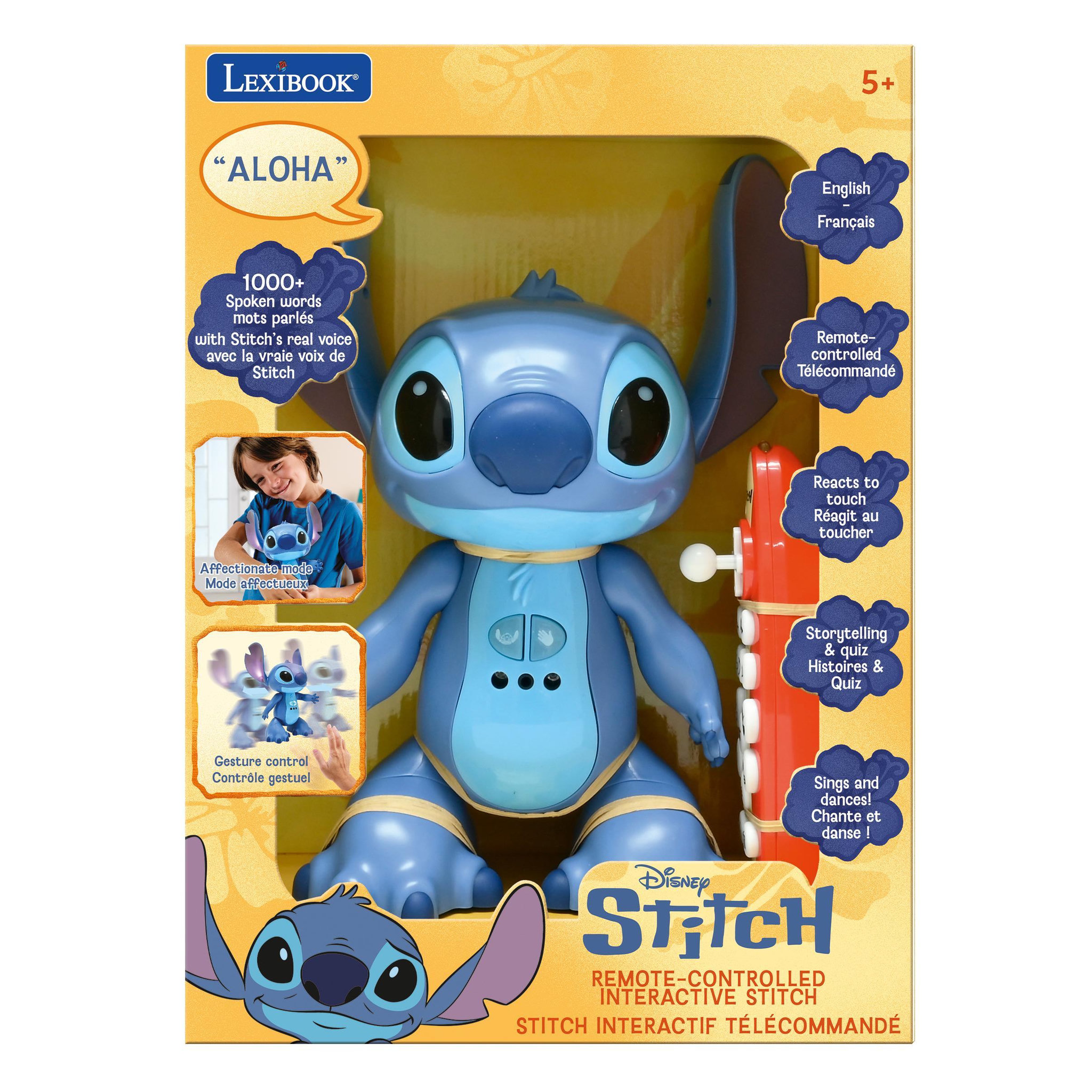 Voir la diapositive 4 : Lexibook Robot Stitch télécommandé bilingue et intéractif, avec la vraie voix de Stitch