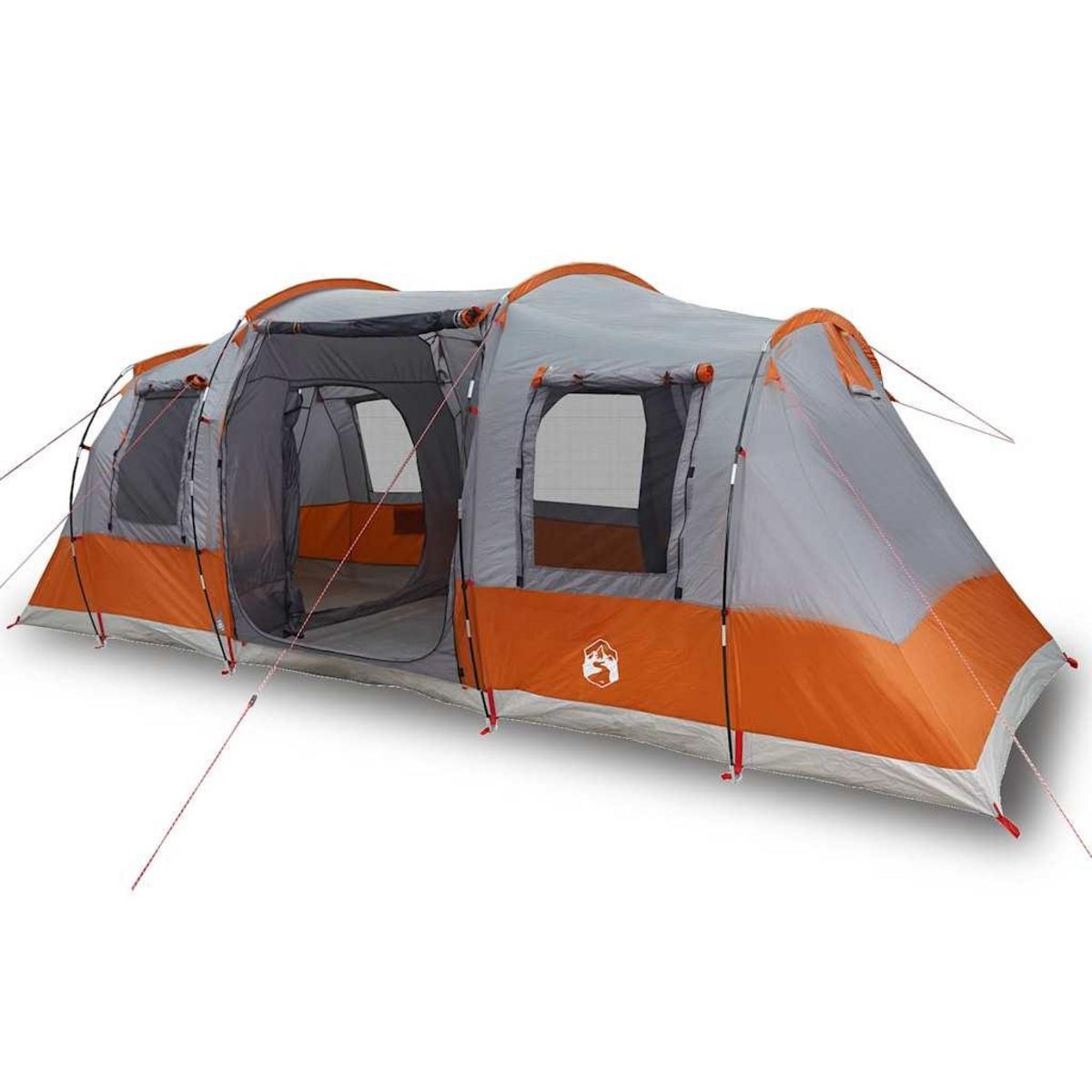 VIDAXL Tente de camping tunnel 4 personnes gris et orange impermeable