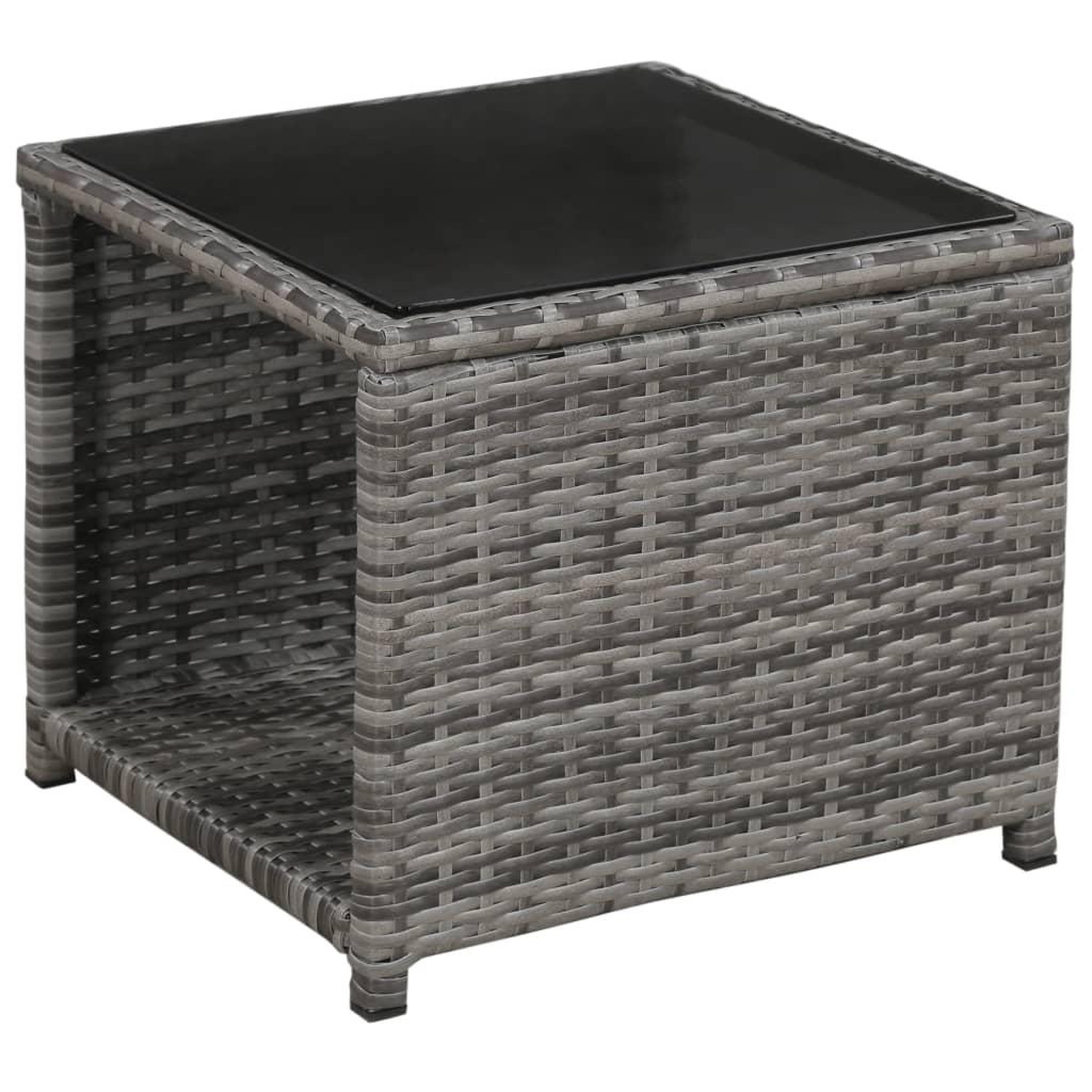 Voir la diapositive 4 : VIDAXL Ensemble de bistro 3 pcs avec coussins resine tressee gris