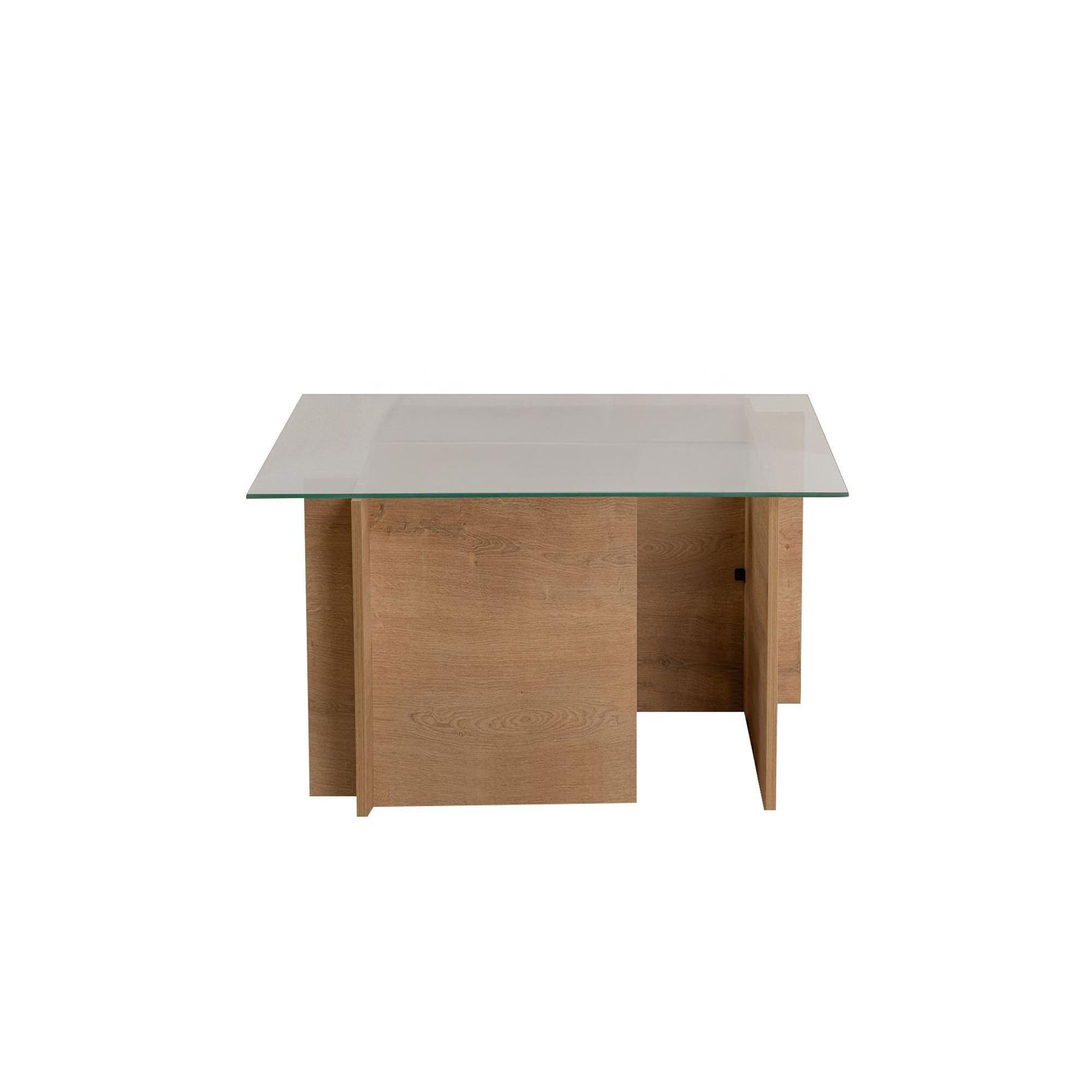 Habitat et Jardin Table basse en verre  vetrino  105 x 65 x 40 cm - chêne à miel