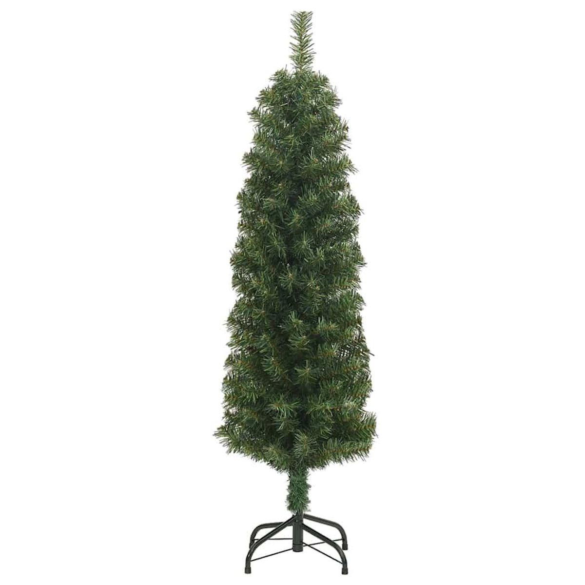 VIDAXL Sapin de Noël artificiel mince avec support vert 120 cm PVC