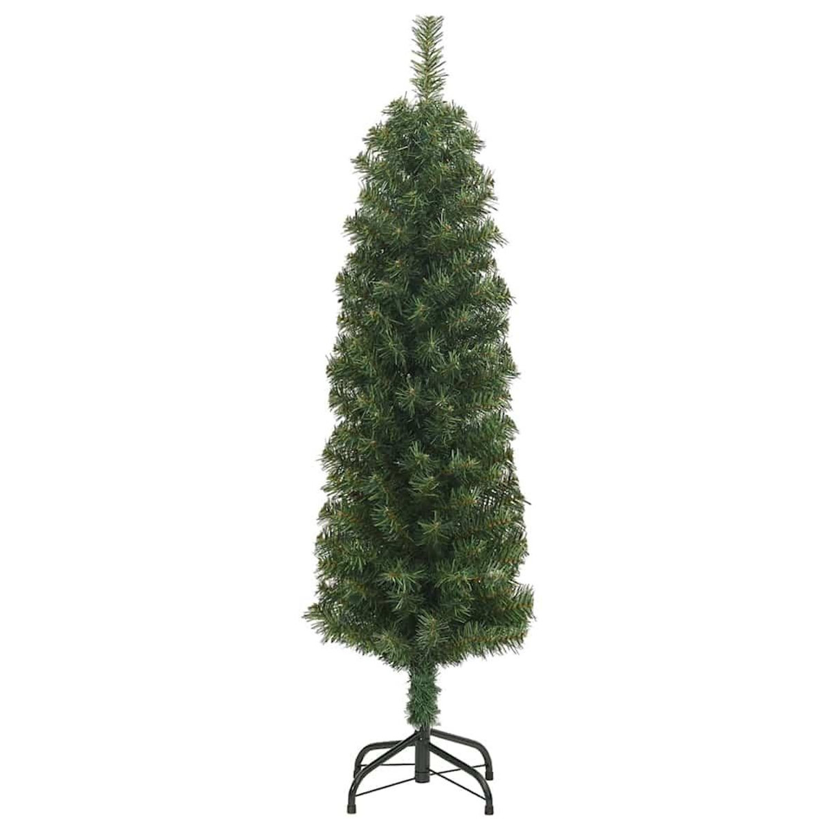 VIDAXL Sapin de Noël artificiel mince avec support vert 120 cm PVC