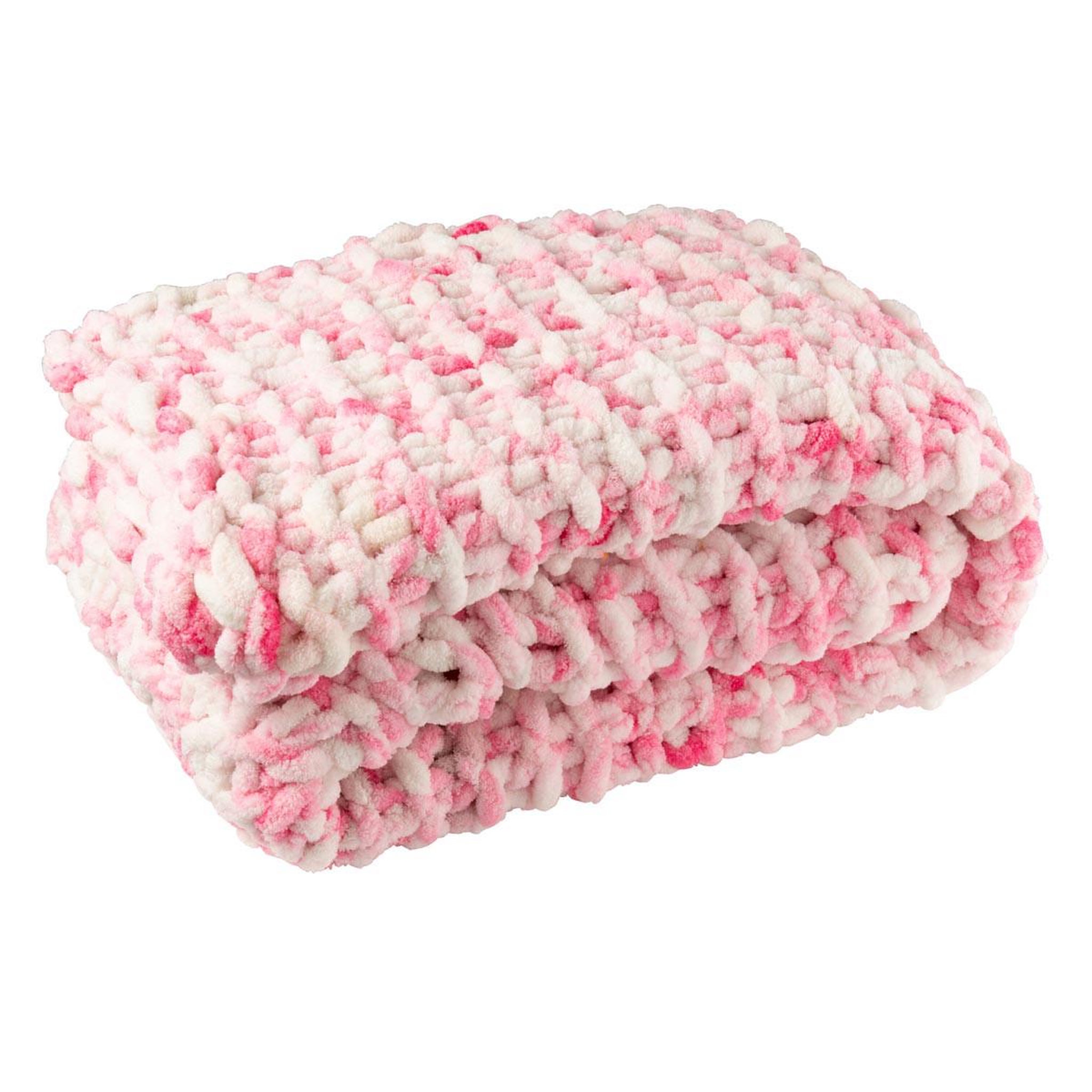J-LINE Plaid tricoté  efrain  130x170cm rose & blanc