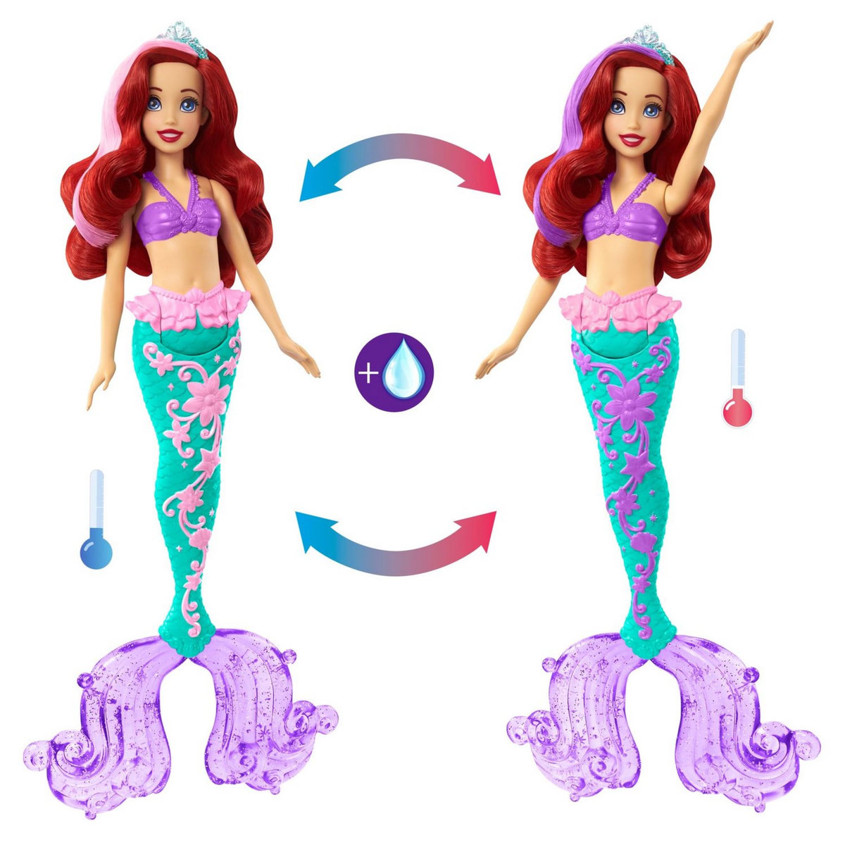 DISNEY PRINCESS Poupée Ariel cheveux fabuleux 