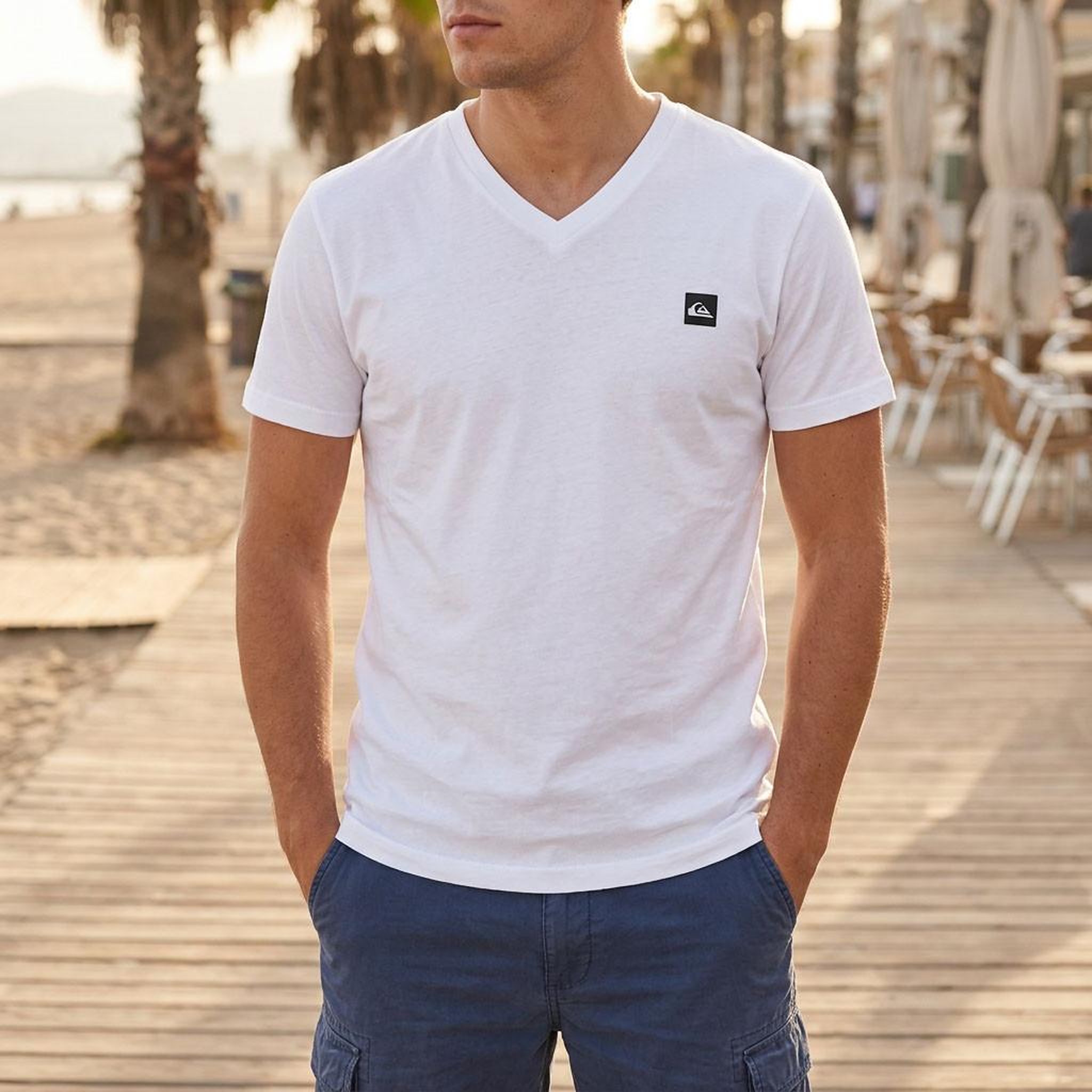 Voir la diapositive 2 : QUIKSILVER Quiksilver Pack de 2 T Shirts Homme 100% Coton Col Rond ou Col V