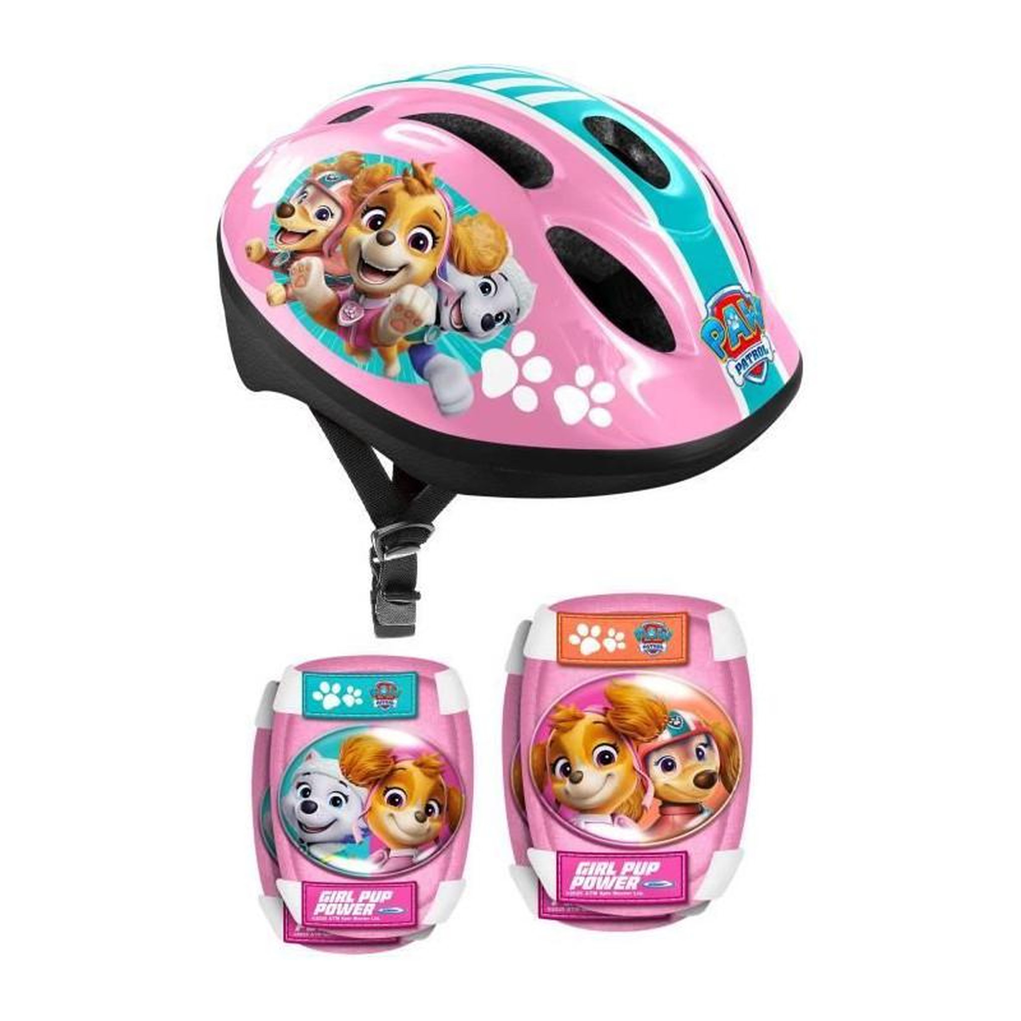 STAMP Protections roller - PAT'PATROUILLE - Casque / Coudieres / Genouilleres - Rose